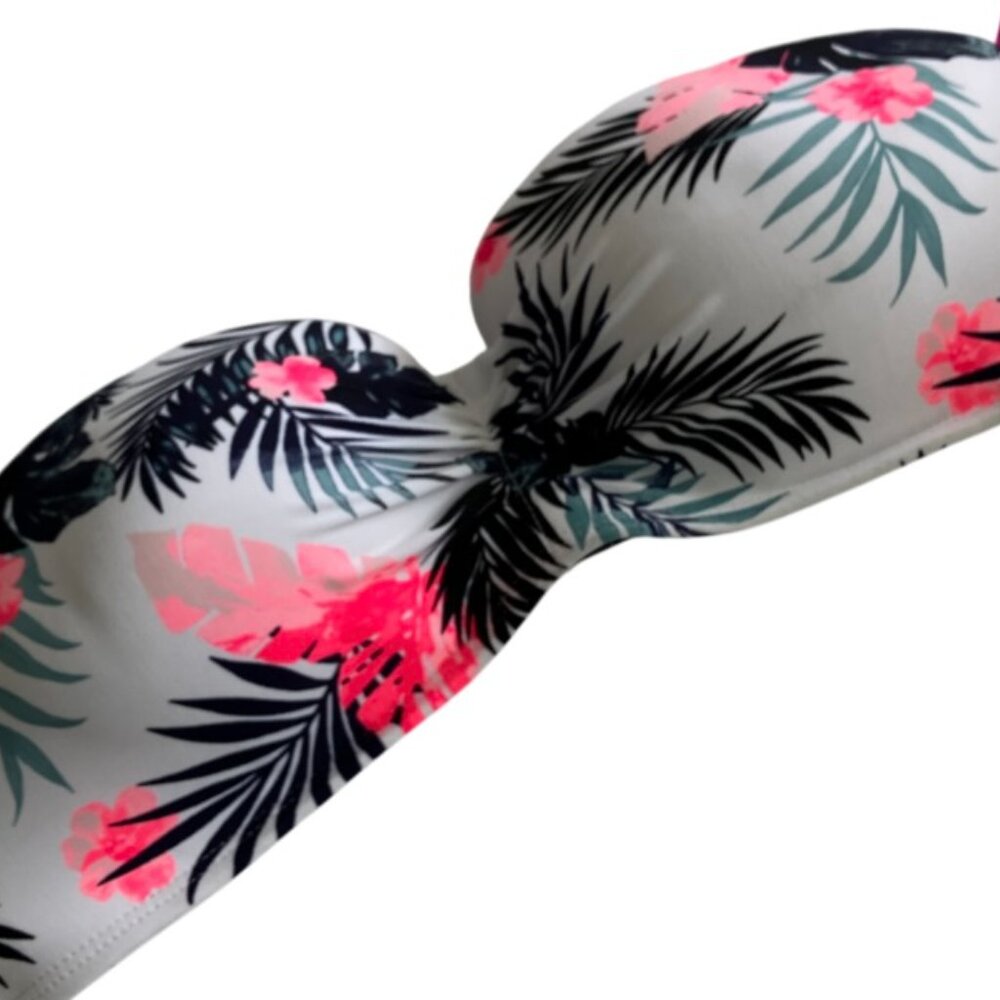 Breaking Waves Swim size L Push-Up Bandeau Top MISSING HALTER STRAP